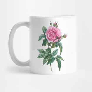 Pink Rose Flowers with Green Leaves Mug